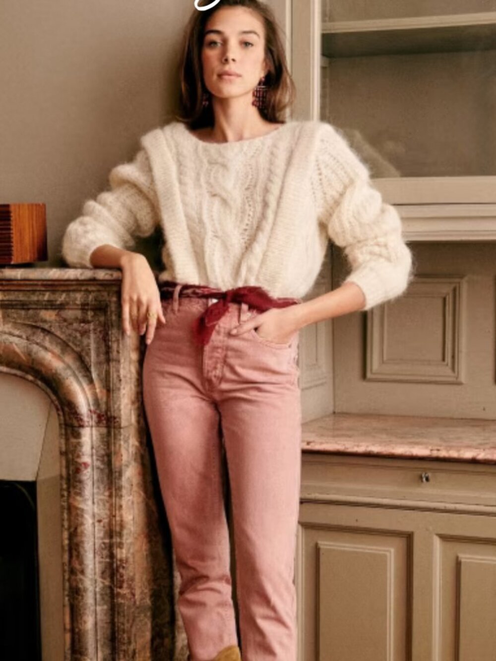 NEW Sezane Brune Sweater Jumper Sz XS Cream Ivory Wool Alpaca